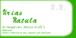 urias matula business card